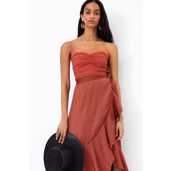 Anthropologie Smocked Sweetheart Tube-Top - New Large - Picture 1 of 6